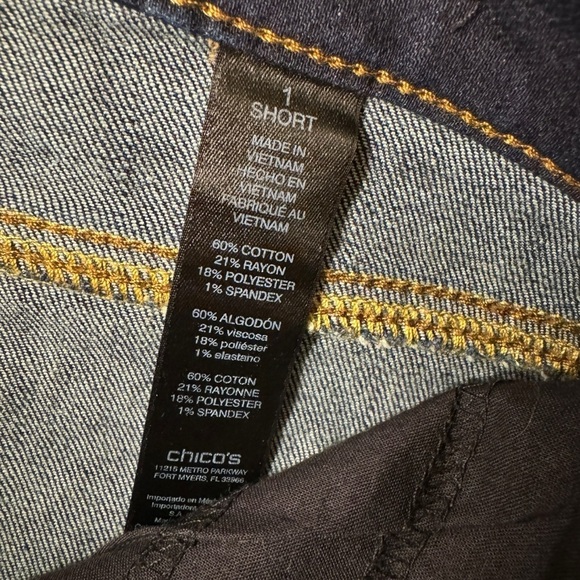 NEW Chicos The So Slimming Slim Jean Dark Wash womens jeans chicos 1S US 8S - Picture 4 of 10
